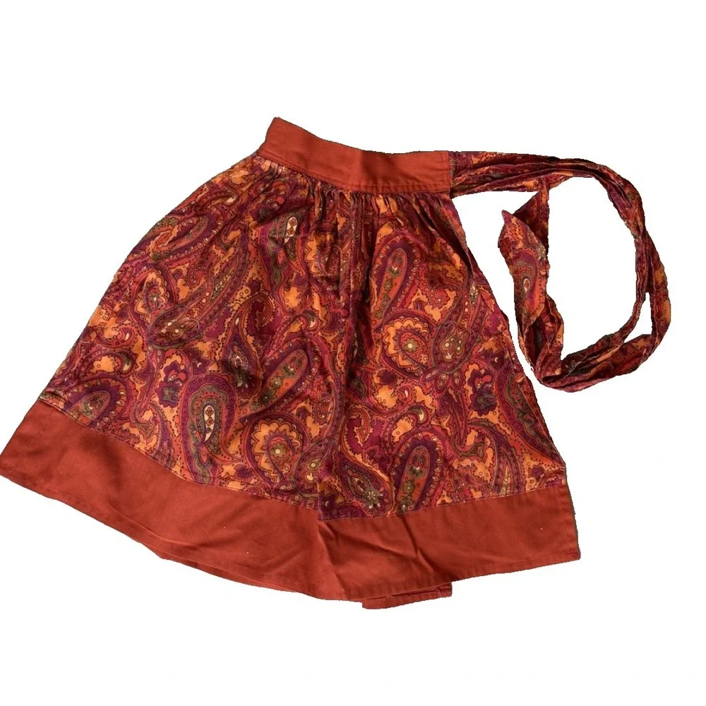 Vintage VHY Hawaiian Textiles Paisley 1960's Half Apron Rare, Darling!